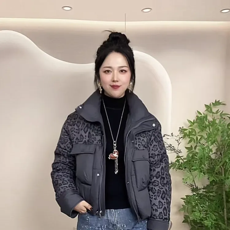 厚款宽松型翻领保暖宽松棉衣棉服秋冬冬季女士外套