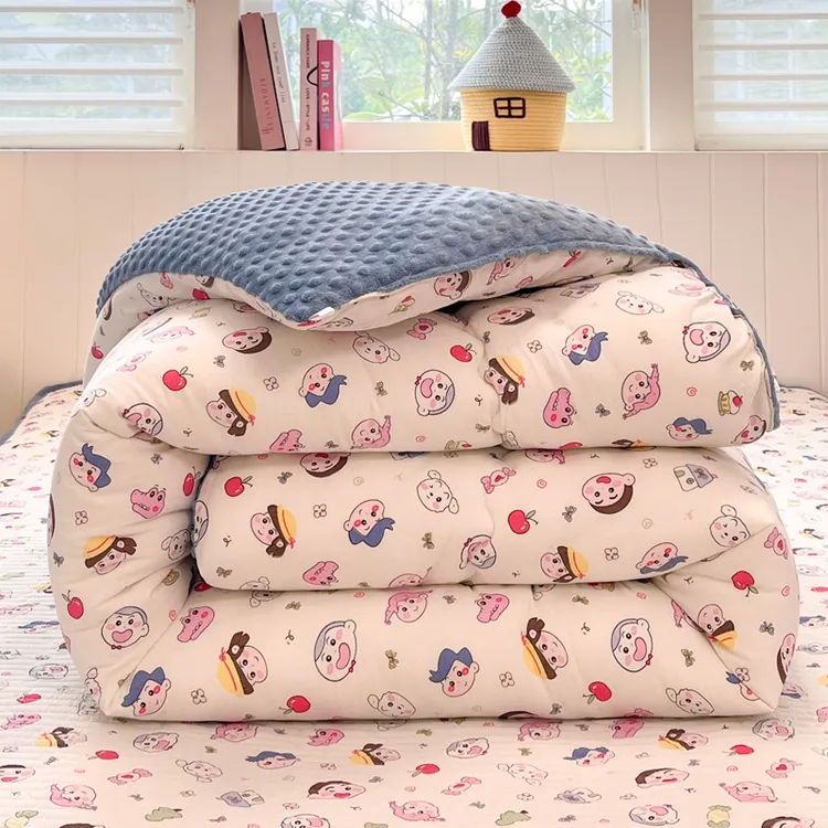 冬季豆豆绒被子加厚保暖被芯学生宿舍冬被棉被加绒秋冬被褥豆豆被