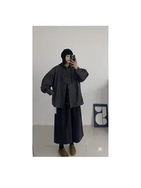 【皮衣】复古显瘦圆领撞色内衬皮衣外套7619