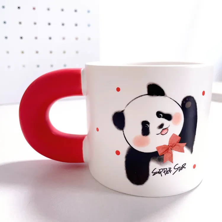 【原创】大熊猫渝爱可爱陶瓷马克杯少女心创意简约周边