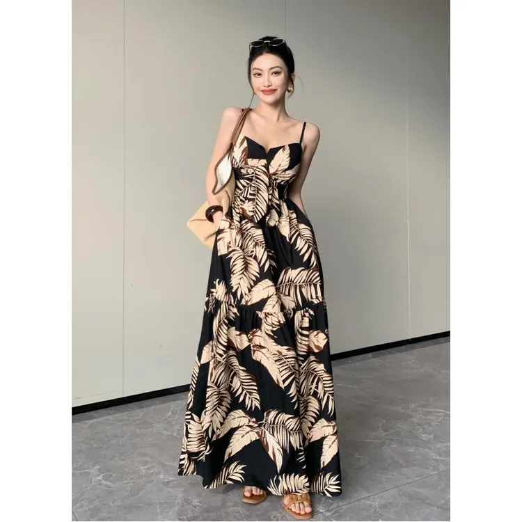 JIJINQI显瘦气质印花连衣裙2024夏季新款女装连衣裙 JC06LZPT139