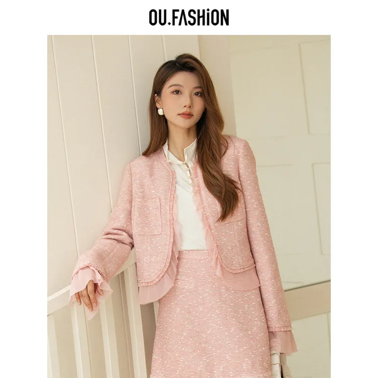 OU.FASHION/欧点茶歇法式小香风气质外套1072440228