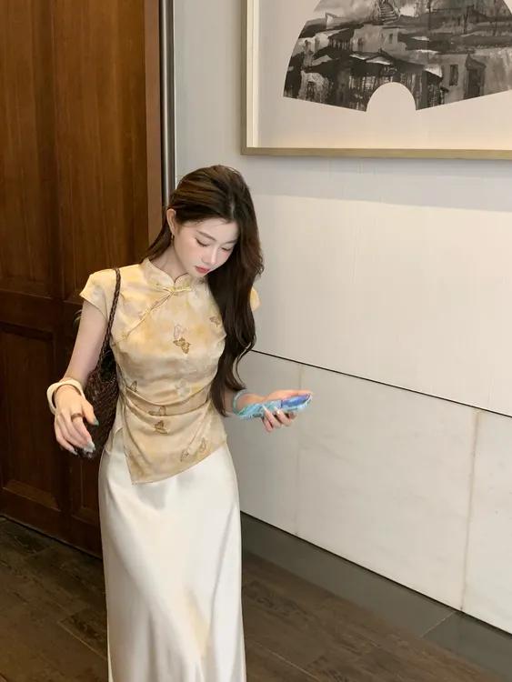 EIA一尧新中式国风【金庭露】贵气高级立领提花上衣气质老钱显瘦夏