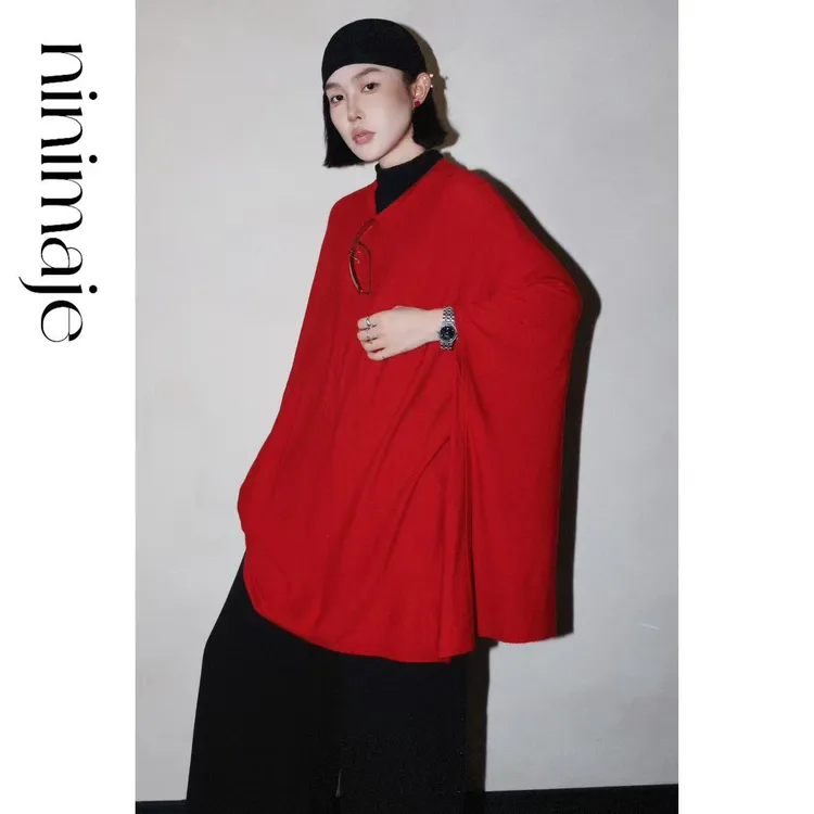 NanBeiBei 小红袍 设计款极简松弛廓形大量感宽袖上衣 057