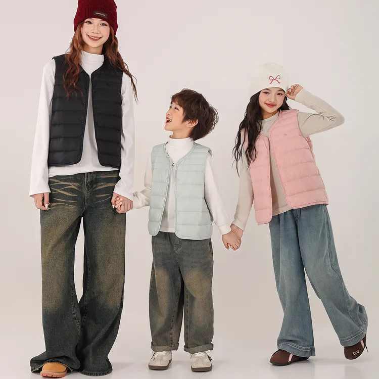北内亲子装羽绒服马甲轻薄款男女童秋冬内搭校服神器儿童宝宝背心