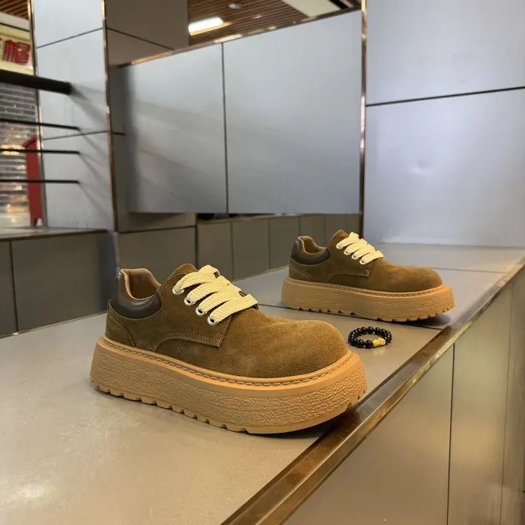 男鞋潮流运动休闲鞋时尚休闲鞋低帮百搭系带增高休闲鞋子秋冬厚底