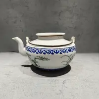 蓝料彩花花卉瓜棱提梁壶20250110016