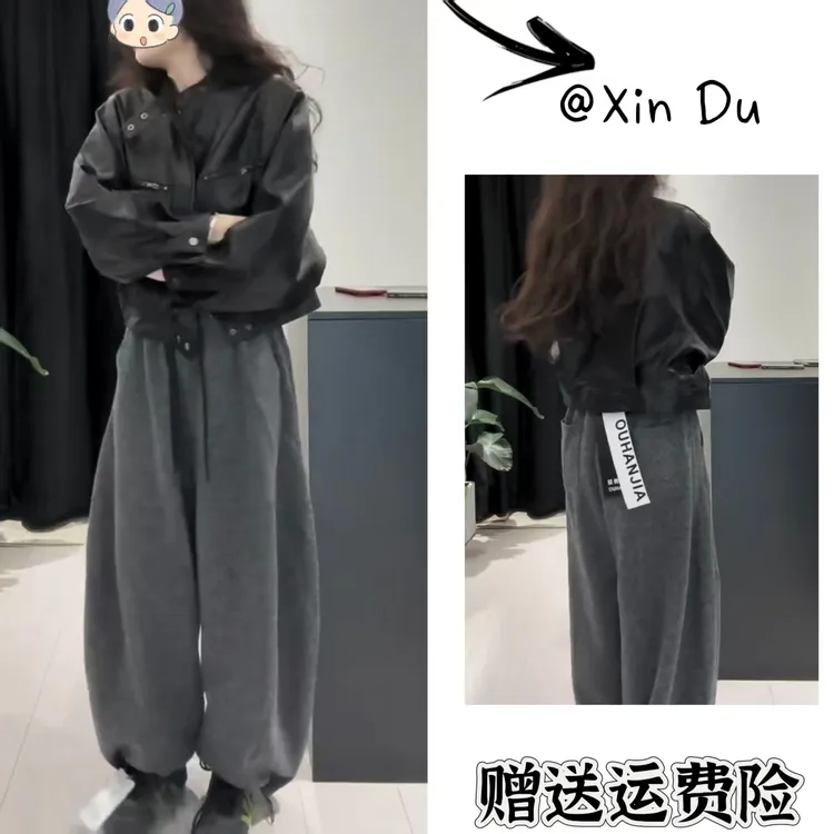 2025秋季新款时尚显瘦气质女士网红洋气两件套百搭款D23426