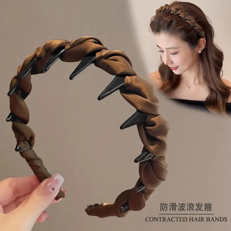 小香风高颅顶发箍女新款日常外戴洗脸头箍发带压发卡发捆头饰百搭