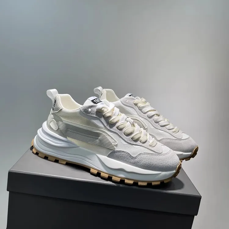 男鞋2025时尚新款夏季老爹鞋潮流华夫鞋网面透气运动鞋软底休闲鞋