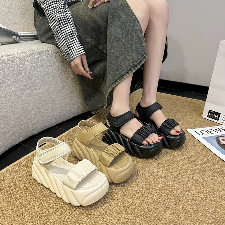 小个子厚底增高凉鞋女款夏季新款外穿时尚百搭配裙子高跟罗马女鞋