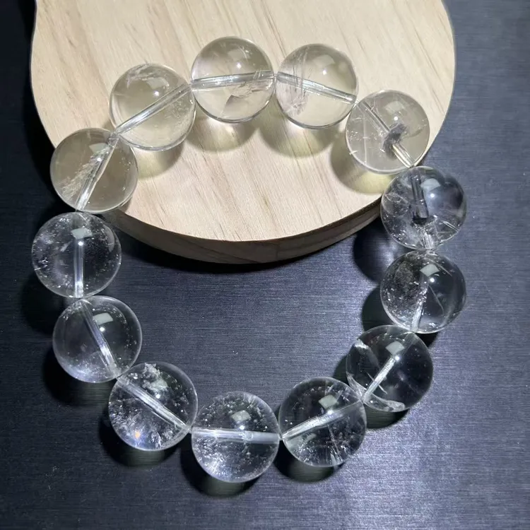 天然白水晶白阿塞手串百搭白幽灵水晶手链男女款白水晶手串