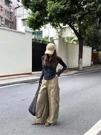 唐火火【多口袋】秋季新款美式复古高街多口袋宽松小众阔腿裤