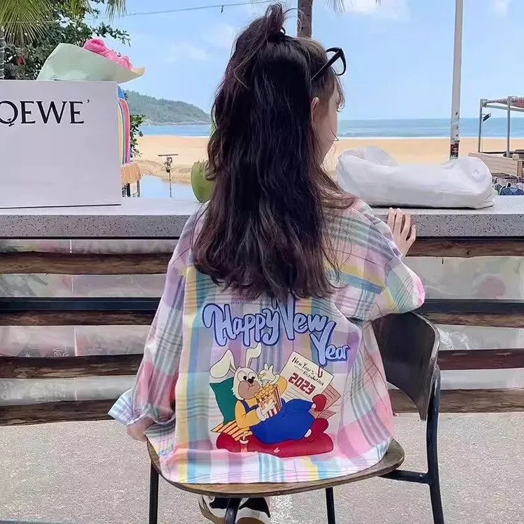 女童格子衬衫秋装2025新款洋气儿童长袖衬衣春秋款外套小女孩上衣