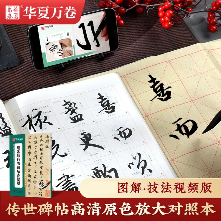 传世碑帖高清原色放大版赵孟頫行书前后赤壁赋赵体毛笔字临摹字帖