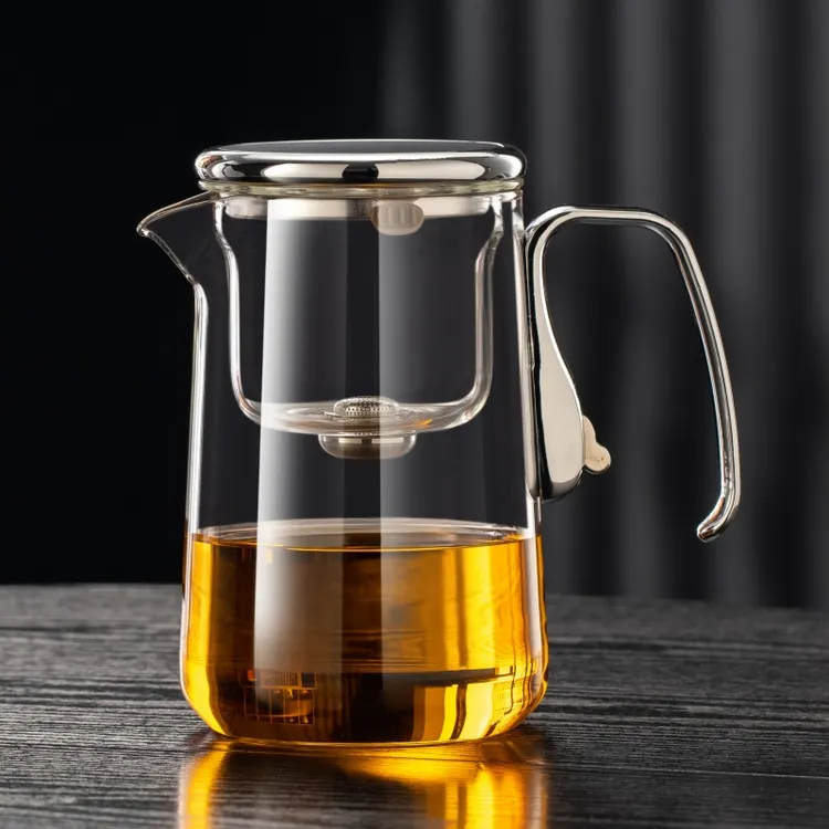 磁吸飘逸杯家用一键过滤茶水分离泡茶壶耐热玻璃办公室懒人泡茶器