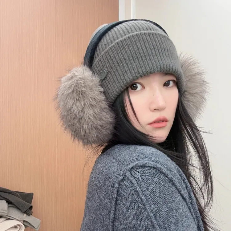 冬日氛围仿皮草毛毛耳罩冬季保暖耳包大号毛绒仿貉子毛耳捂显脸小
