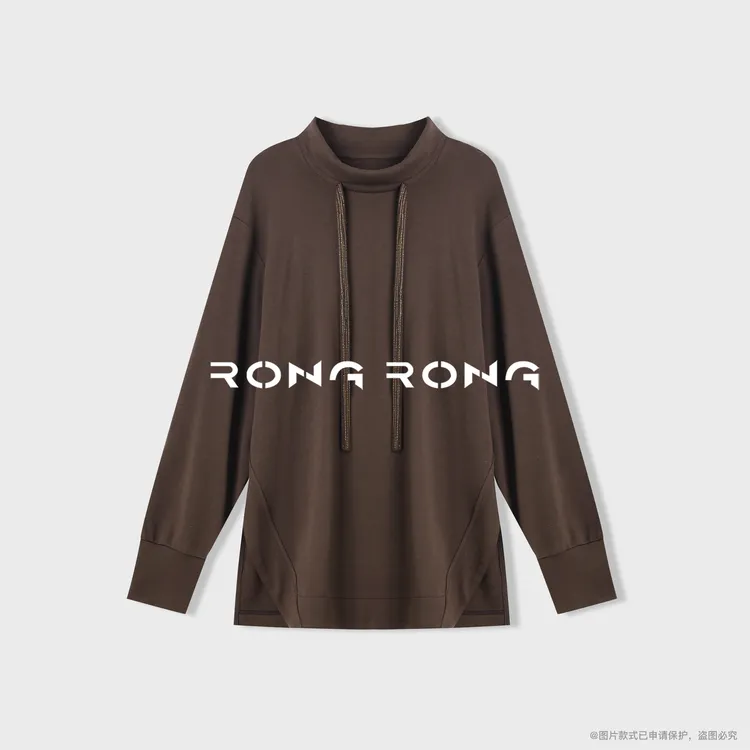 溶溶【星光暮云】RONGRONG莫代尔棉锁温慵懒休闲半高领卫衣2502K800