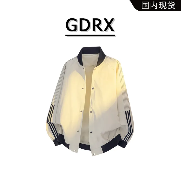 GDRX男士棒球领夹克2025年秋季新款美式运动户外休闲宽松百搭外套