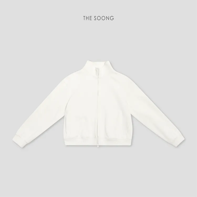 THESOONG|"极简时刻"经典柔糯元宝针一体绒布立领卫衣外套BWT8036