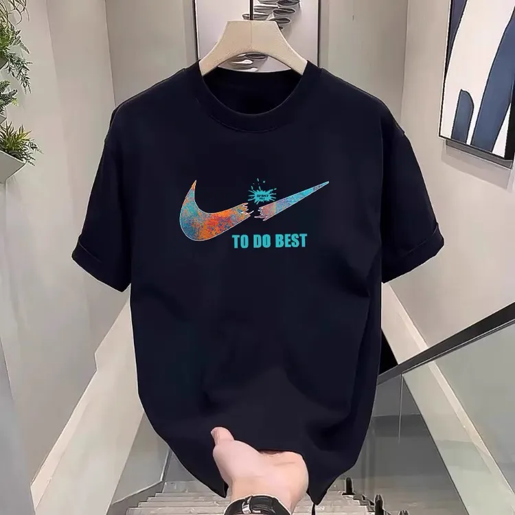 短袖t恤男2025夏季新款潮牌ins青少年圆领百搭重磅男生修身潮流