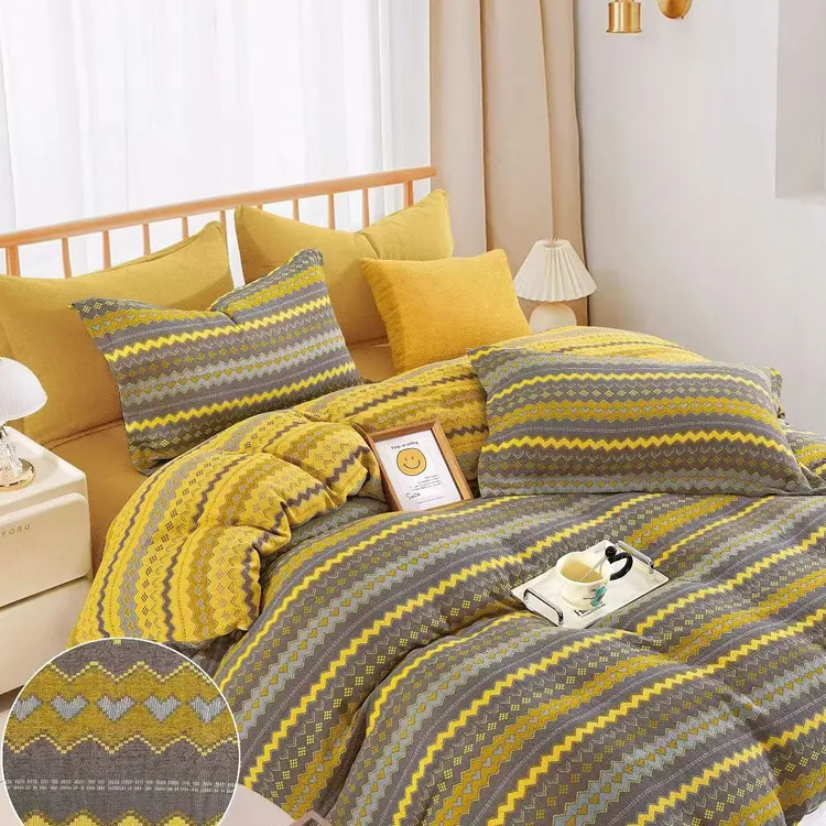 家纺定制-纯棉双层纱提花40支-柔软亲肤细纱-床上用品简约