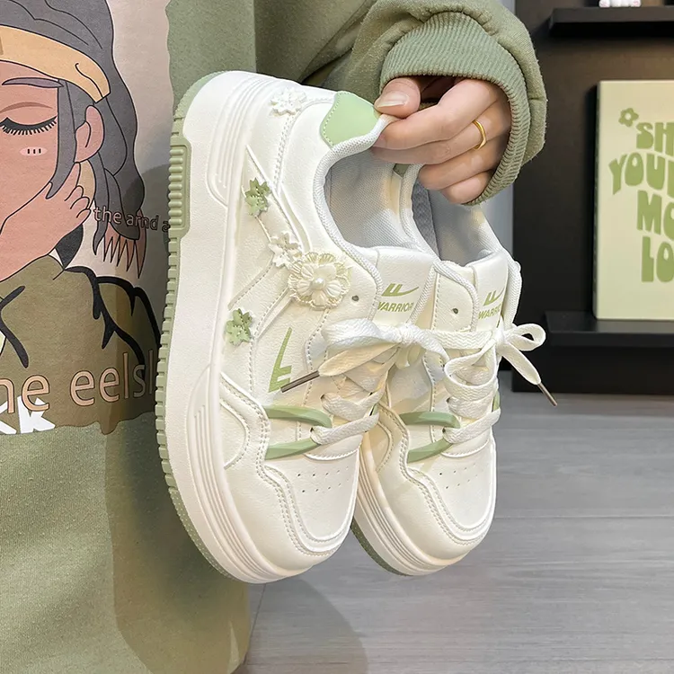 回力女鞋高颜值奶油小白鞋厚底轻便四季百搭校园风莫奈花园板鞋子