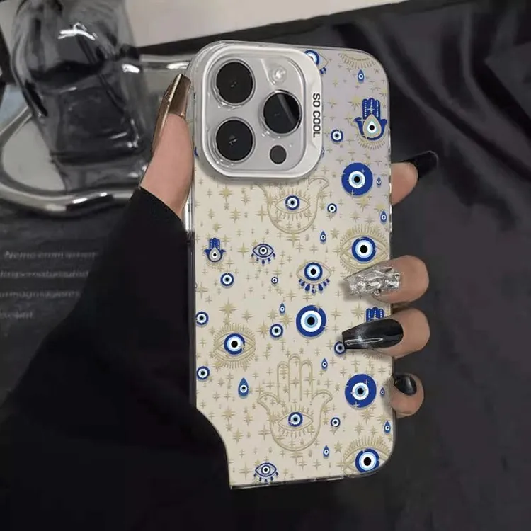 小众线条眼睛适用苹果华为荣耀OPPO/VIVO彩银小米/IQOO一加手机壳