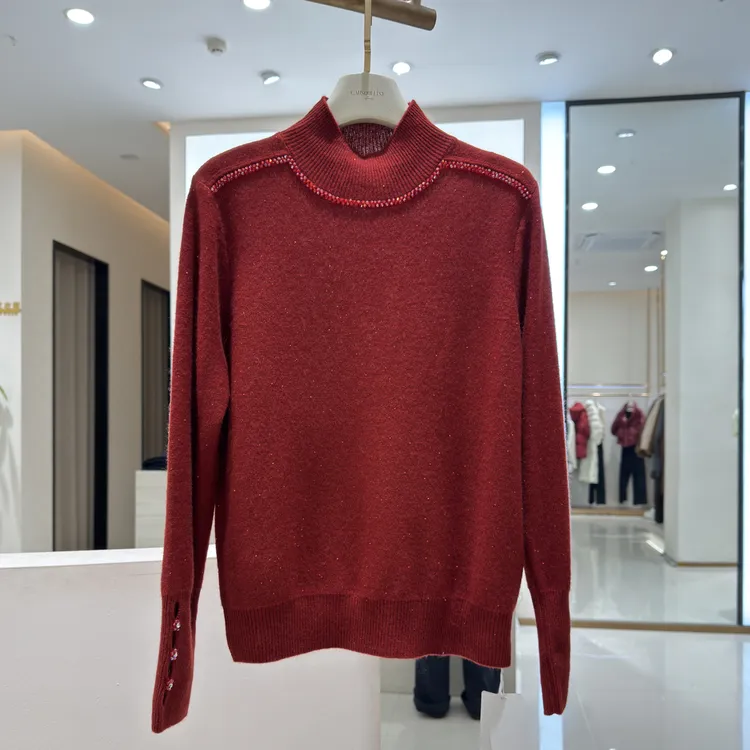 25476573 【柚盐】冬季星空半高领羊毛羊绒衫气质百搭针织毛衣