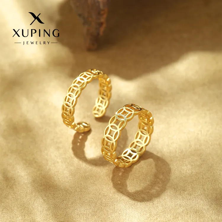 XUPING/旭平首饰 合金戒指 618夏上新新中式铜钱戒指简约中性款