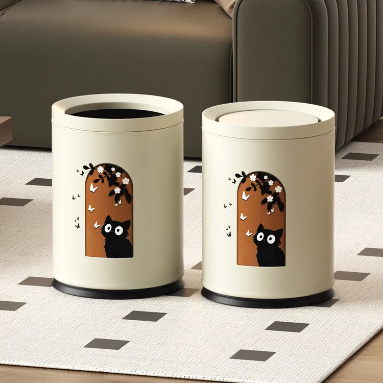 垃圾桶家用2025新款网红客厅高端上档次大号家用卧室高颜值北欧风