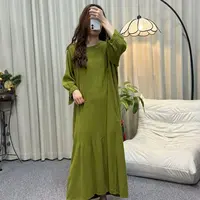 花璟与麻~复古炒色做旧打褶设计袍裙（衣长122胸围132）