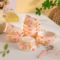 美二烧釉下彩小清新彩虹系列4.5英寸碗陶瓷吃饭碗餐具微波炉碗碟