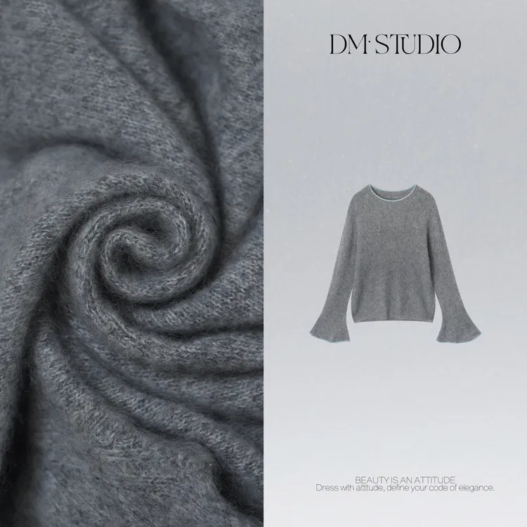 DEDM•STUDIO/慵懒减龄小众绵羊毛+山羊绒混纺毛衣2511ZZS/25YM167