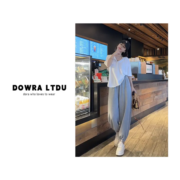 Dowra-LTDU【半夏山风】2025年夏款纯色连帽百搭短袖T恤女016-00286