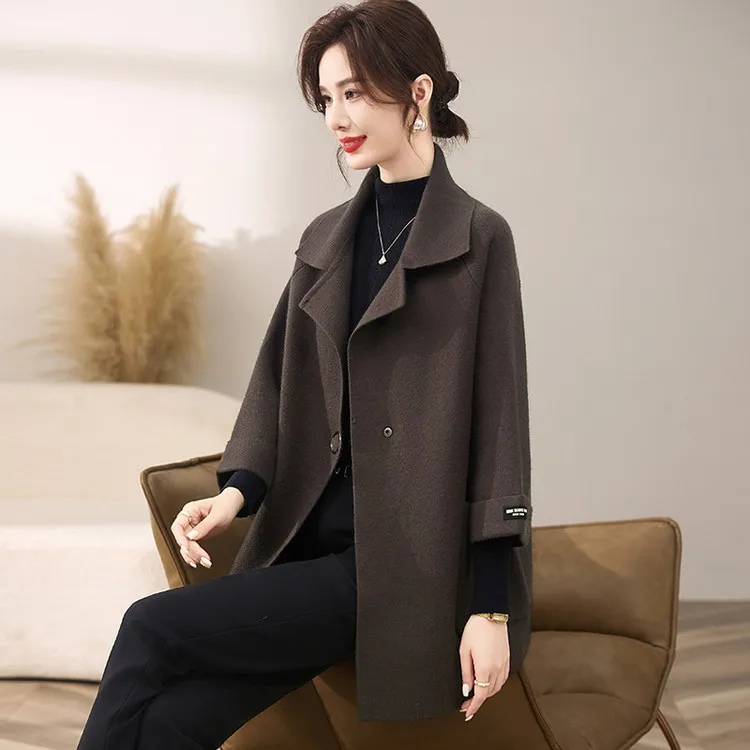 雅鹿【宋轶品牌代言】妈妈秋冬羊毛呢外套女装新款洋气贵夫人大风衣