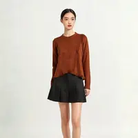 688 早秋新款荷叶边长袖女宽松显瘦针织毛衣上衣 A22 