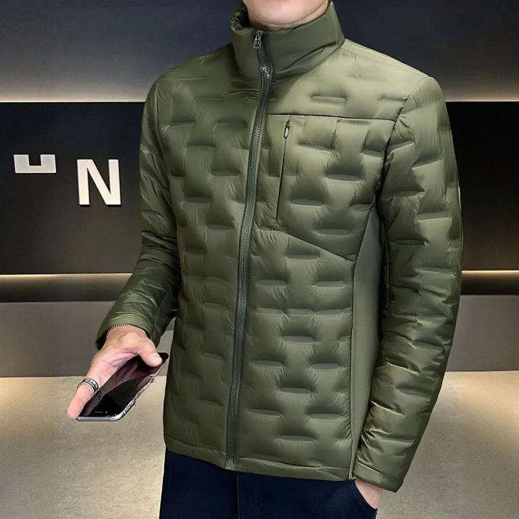 佩库普伦长袖羽绒服男士立领防寒白鸭绒轻薄户外短款防风休闲外套