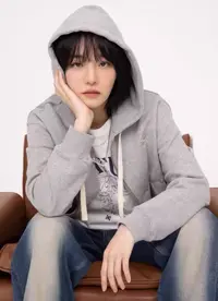 AW25770  韩国Satur刺绣连帽拉链卫衣外套