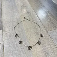 链子925银 花小花订制小锁复古项链百搭