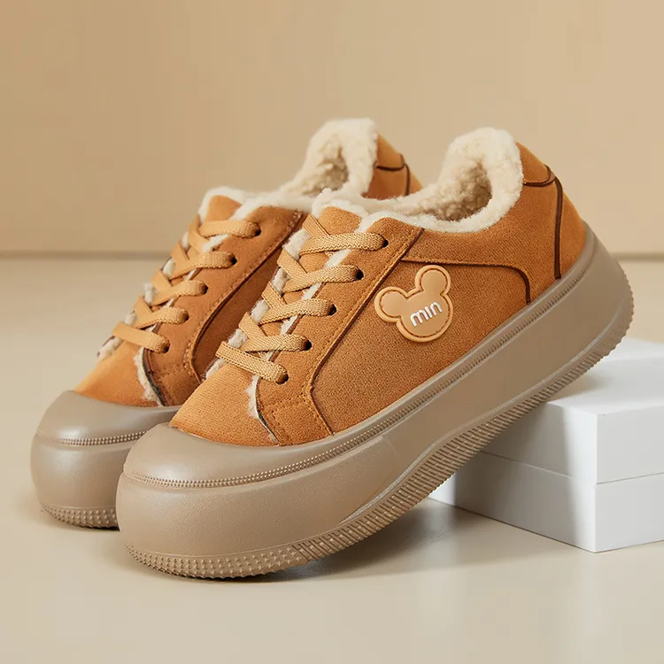 2025冬季新款女士棉鞋加绒保暖雪地靴时尚休闲厚底防滑棉靴