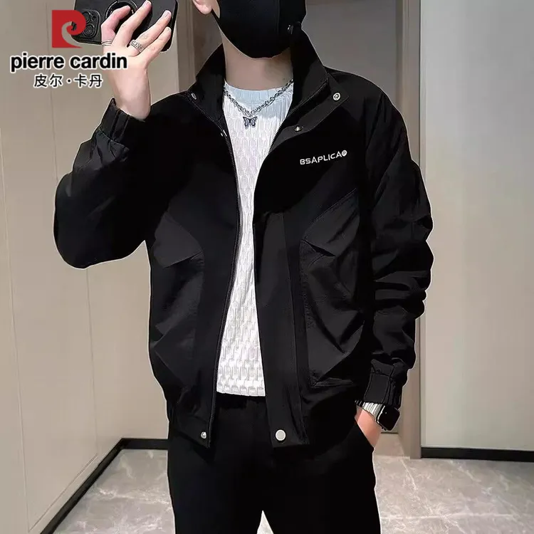 皮尔卡丹男士立领夹克春秋季新款潮流韩版宽松百搭潮牌休闲外套男