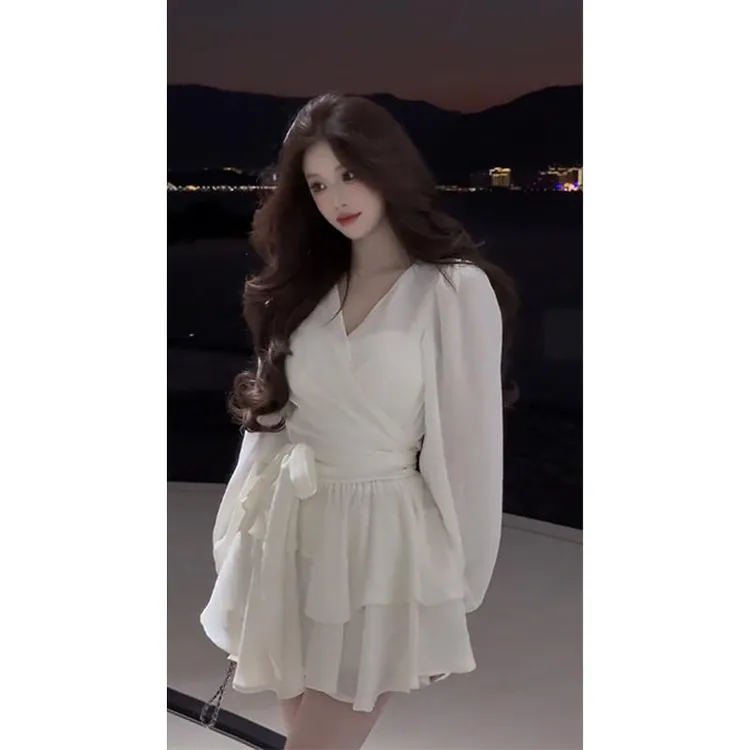 JIA白月光店主私服定制 压褶重工艺仙女千金感气质上衣短裙两件套