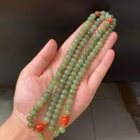 和田玉未镶嵌颈饰算盘珠卡8项链108
