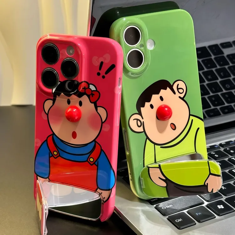 适用胖虎红鼻子支架苹果16promax菲林手机小米15女vivoppo华为p70