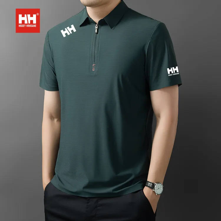 官方正品HH挪威航海男士夏季冰丝短袖翻领Polo衫休闲抗皱薄款透气