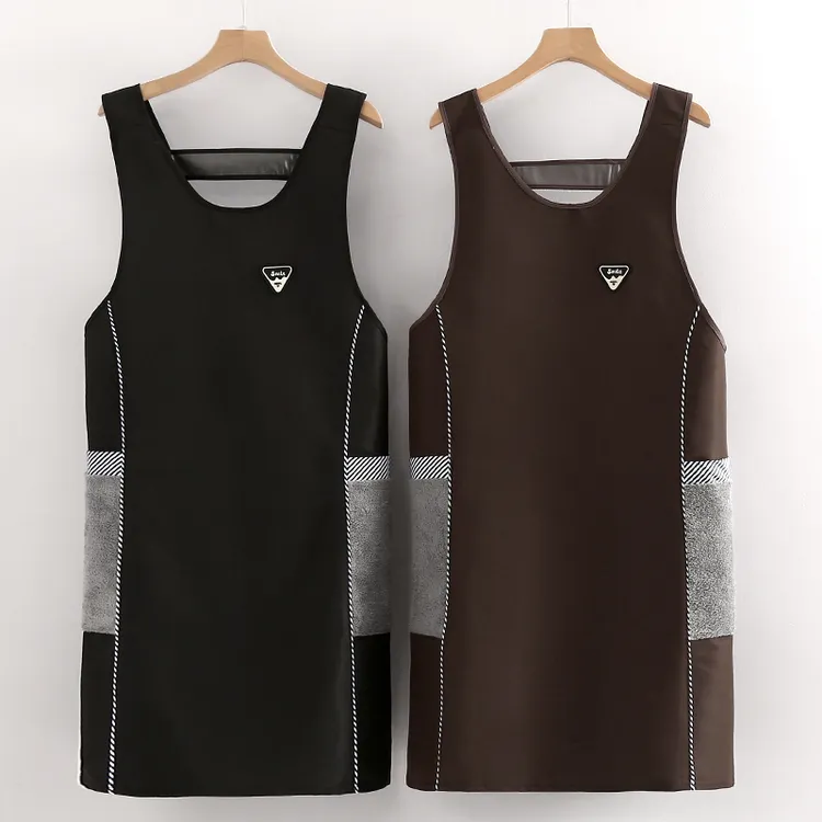 新款做饭厨房围裙家用防水防油可擦手口袋背带围腰网红洋气印字女