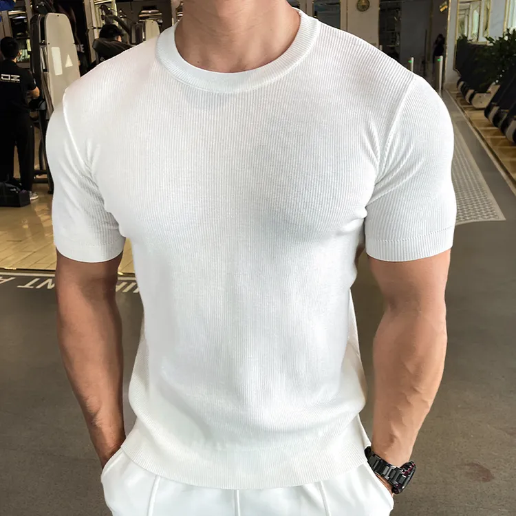 夏季新款男士运动健身圆领短袖上衣跑步训练衣服T恤透气衣服男款