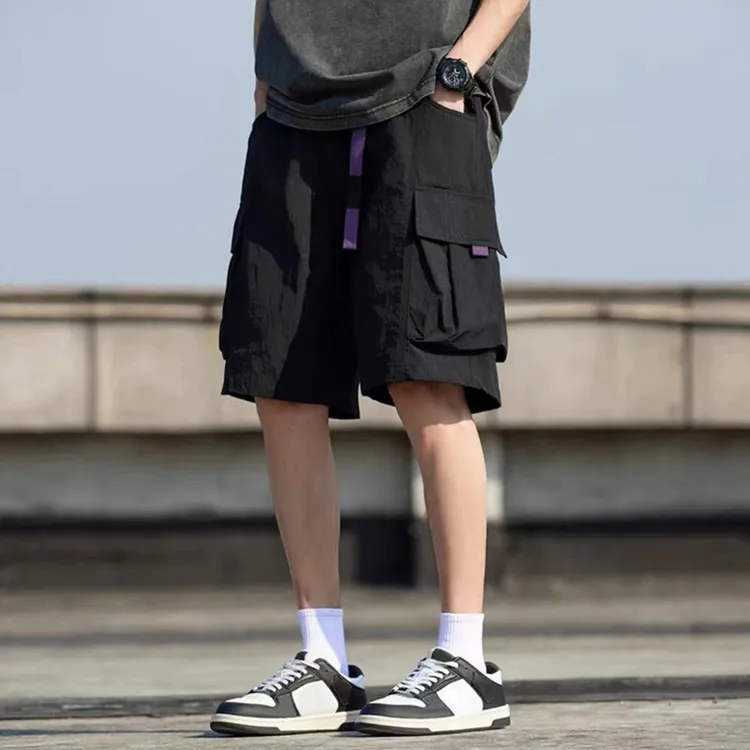 新款冰丝降温凉爽锦纶工装裤宽松运动休闲裤百搭男士轻奢痞帅男装