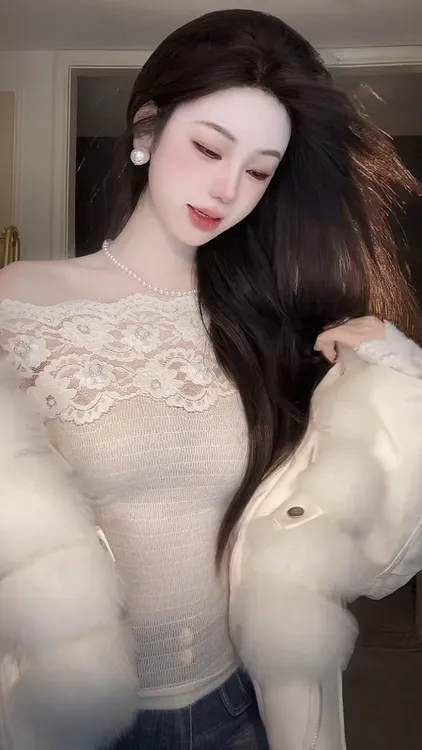 【雅乔定制】浪漫定制 蕾丝钉珠毛织打底上衣女长袖DYYY-250851109